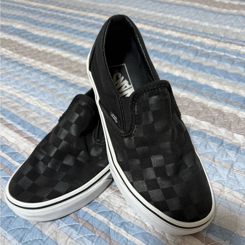 Vans Slip-On Checkerboard Canvas Sneakers - Black & White